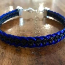 Blue Reversible Horsehair Bracelet