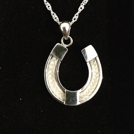 Horseshoe Pendant, horsehair jewellery