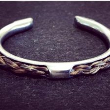 Silver Horsehair Bracelet Cuff