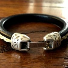 Unisex Leather and Horsehair Bracelet