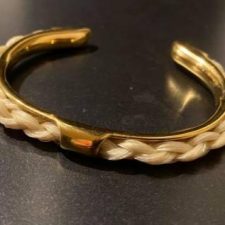 Gold Horsehair Bracelet Cuff