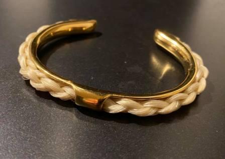 Gold Horsehair Bracelet Cuff