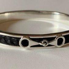Sterling Silver Snaffle horsehair bracelet