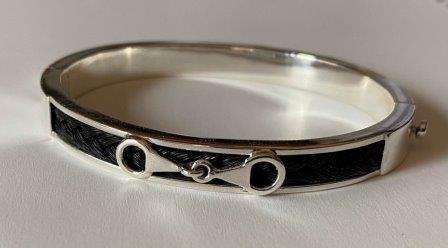 Sterling Silver Snaffle horsehair bracelet