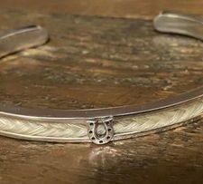 Sterling Silver Horseshoe Bracelet - Thin